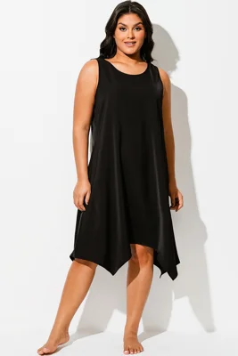 Solid Black Round Neck...