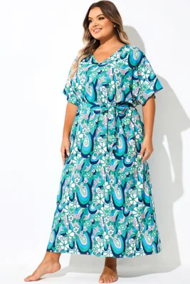 Teal Psychedelic Floral...