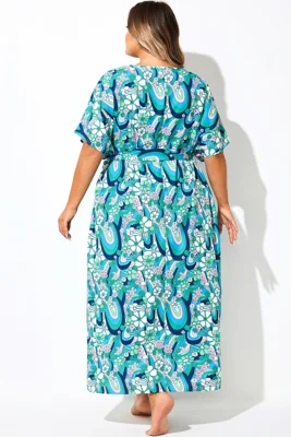 Teal Psychedelic Floral...