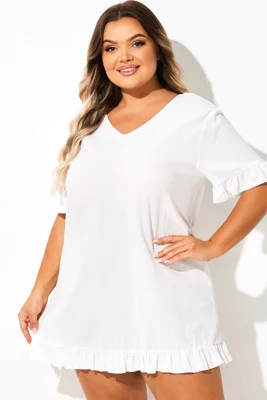 V-Neck Bathing Suit Beach Dress Cover Up 