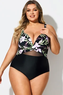 V-Neck Floral Print Wrap...