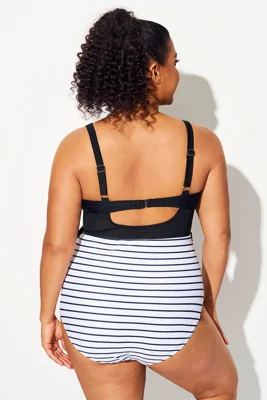 Striped Cut Out Mesh...