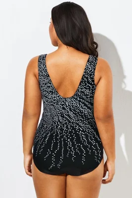 V-Neck Dotted Sarong Front...
