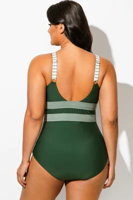 Green Striped Cut Out One...