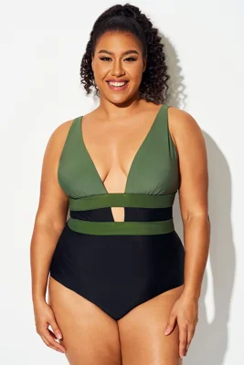 Green Colorblock Cut Out...