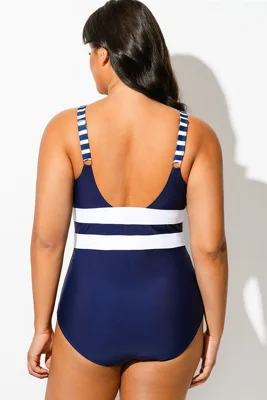 Navy Striped Cut Out One...