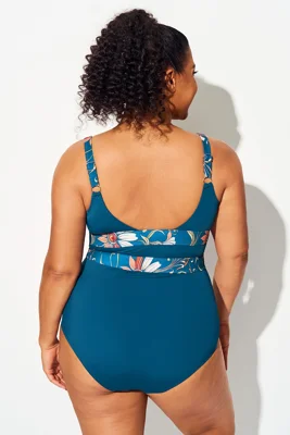 Floral Print Cut Out One...