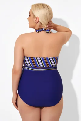 Purple Faux Wrap Halter One...