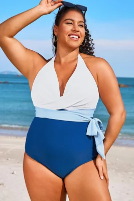 Colorblock Halter Wrap...