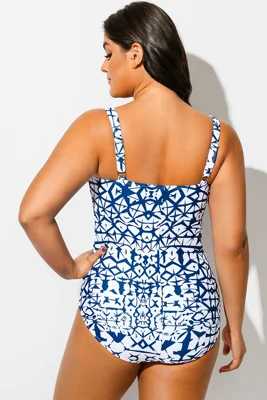 Geometric Sweetheart Neck...