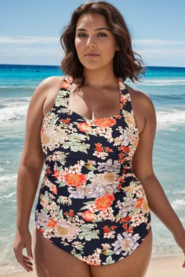 Floral Print H-Back Sarong...