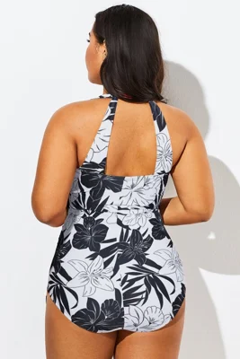 Black＆White Floral Sarong...