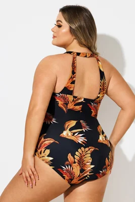 Leaf Print H-Back Sarong...