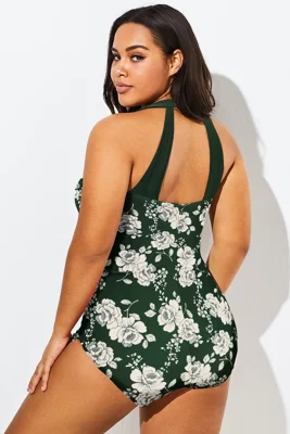 Green Floral Print Sarong...