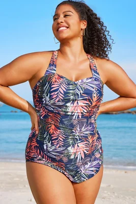 Tropical Print Sarong Front...