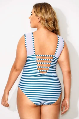 Blue & White Stripes Mesh...