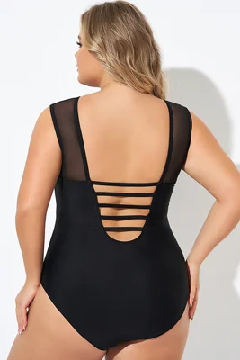 Black Mesh Wide Shoulder...