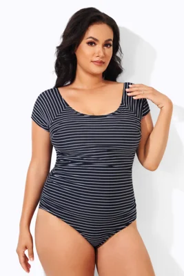 Stripes Round Neck Women...