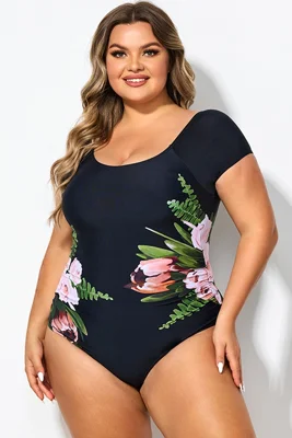 Black Mesh Flower Lady One...