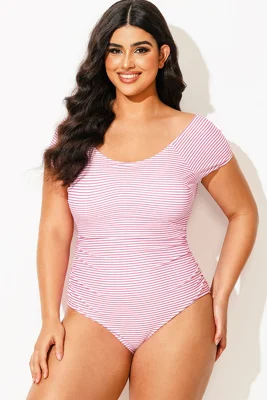 Pink Stripes Round Neck...