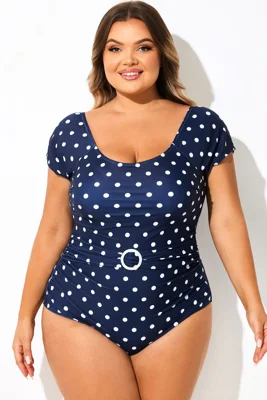 Polka Dots Belted Modest...