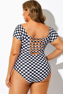 Black & White Check Modest...