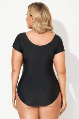 Black Short Sleeve Tie...