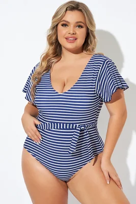 Blue and White Stripe Women...