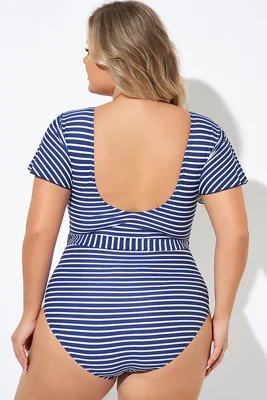 Blue and White Stripe Women...