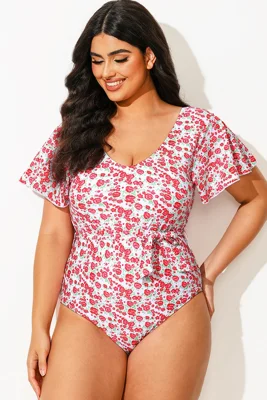 Floral Printed One Piece...