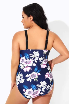 Flower Printed V-Neck Tummy...