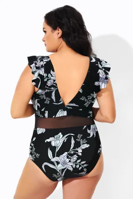 Black & White Floral Print...