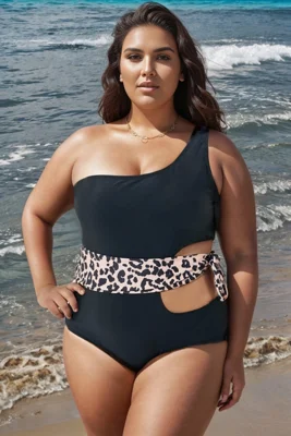 Sexy Leopard Print Tie Cut...