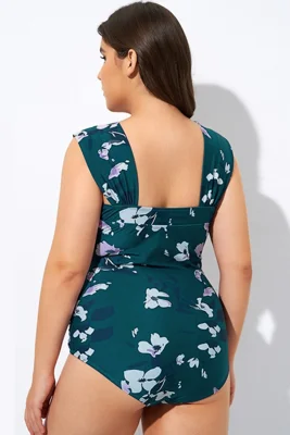 Deep Green Floral Off...