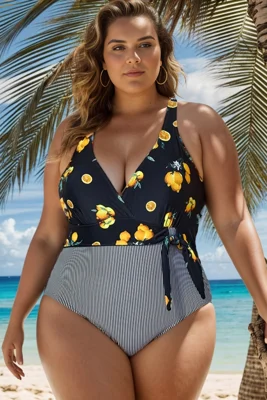 Lemon Stripes Print Front...