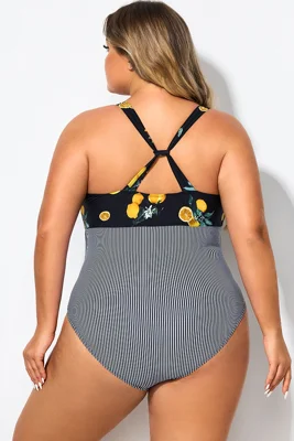 Lemon Stripes Print Front...