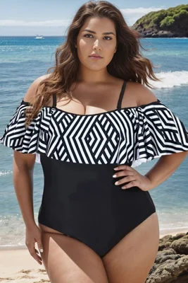 Black & White Off Shoulder...