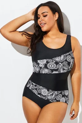 Flower Pattern Round Neck...