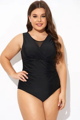 Black Mesh Rounded Back...