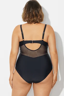 Plus Size Mesh Underwire...