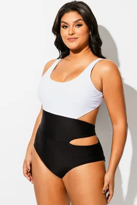 Plus Size Black＆White...