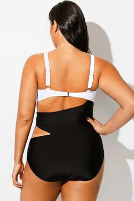 Plus Size Black＆White...