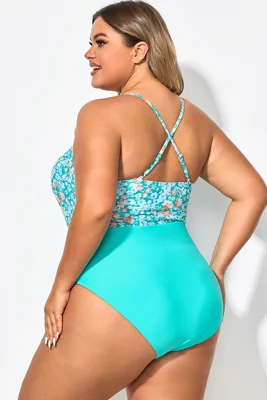 Plus Size Teal Floral...