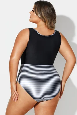 Black & White Striped Front...