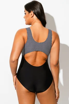 Black Checkers Front Knot...