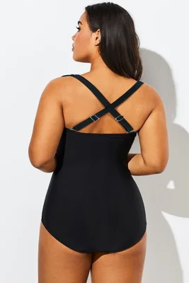 Plus Size Retro Black...