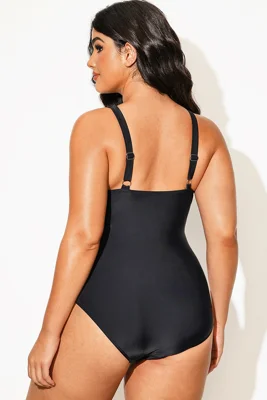 Black Cross Front V-Neck...