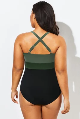 Green Contrast Twist Front...