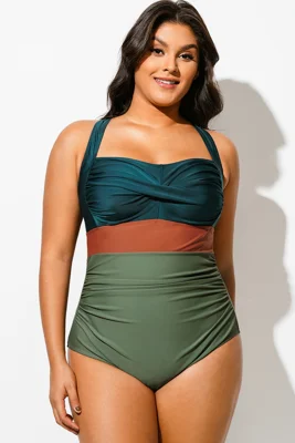 Green Colorblock Twist...