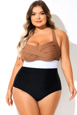 Brown Contrast Twist Front...